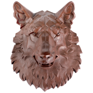 Urstück Maske Wolf, Böttgersteinzeug, 31 x 26 cm