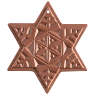 Christmas star, Medals boettger stoneware, H 5,5 cm