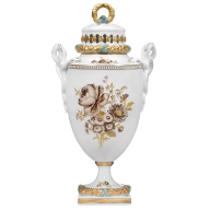 Deckelvase "Blumenbukett", sepia, H 31 cm