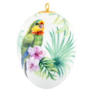 Easter egg, large, Exotic bird painting, superb parrot, H 7 cm