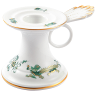 Leuchter, Reicher Drache, grün, goldschattiert, Goldrand, H 7 cm