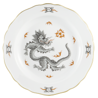 Starter- and Dessert Plate, Shape "New Cutout", Ming dragon, black, Ø 18 cm