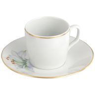 Espressotasse, Form "MEISSEN® Cosmopolitan", "Giant Bloom", Trichterlilie, Goldrand, V 0,05 l