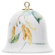 Bell, Woodland flora with insects, birch, white rim, H 5 cm