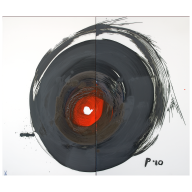 Wall picture Unique object Black Eye, Unique piece by Otto Piene, 75 x 88 cm