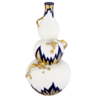 Flakon "Blaue Blätter mit Asthenkel 3", Unikat, Gudrun Gaube, H 30 cm