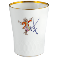 Champagnerbecher, Schwerterrelief, Schwerterjubiläum - Affenmusiker, H 10,5 cm