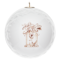 Baumschmuck Kugel Reliefsterne, Vogelhäuschen, sepia, Ø 7 cm