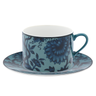 Cappuccino cup & saucer, "The Original", petrol, V 0,25 l