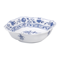 Schüssel, mittel, Form "Neuer Ausschnitt", Zwiebelmuster, kobaltblau, weißer Rand, L 21 cm