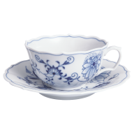 Teetasse, Form "Neuer Ausschnitt", Zwiebelmuster, kobaltblau, weißer Rand, V 0,2 l