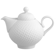 Ölkännchen, Form "Wellenspiel Relief", Biskuit Weiß, H 10 cm