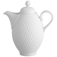 Essigkännchen, Form "Wellenspiel Relief", Biskuit Weiß, H 13 cm