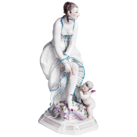 Lady with cupid, H 25 cm