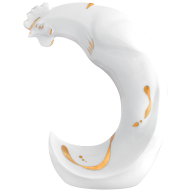 Chinesisches Tierkreiszeichen Hahn, Gold staffiert, H 12,5 cm