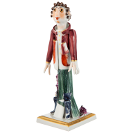 Gardener boy with vine and grapes, H 19 cm