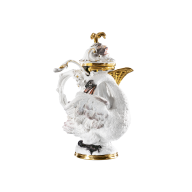 Senfgefäß "Schwanendessin" mit Löffel, Form "Schwanendessin", H 26 cm