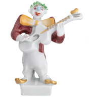 Band of Clowns Clown Playing the Guitar, Coloured, with platinum, 8 cm