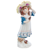 Figur "Mädchen mit Kirschen und Spiegel", H 17,5 cm