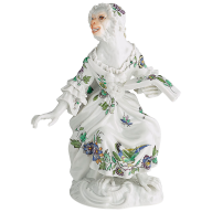 Affenkapelle Sängerin, "Indische Fels-, Blumen undVogelmalerei", H 12,5 cm