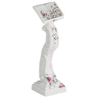 Affenkapelle Notenpult, Bunt staffiert,Notenblatt mit Rose undNoten, H 9 cm