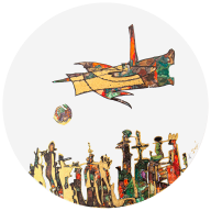 Wandbild, Der Überflieger, Ø 50 cm