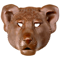 Löwenmaske, Rotes Feinsteinzeug, Limitierte Meisterwerke, H 29 cm