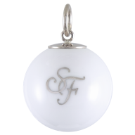 Anhänger "Boule", Monogramm (2 Buchstaben) in Platin, Ø 2,1 cm