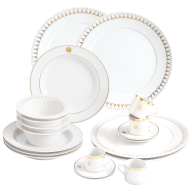 Speise-Set, 20-tlg. für 4 Personen, Swords Luxury Gold, Schwertermedaillon, Goldband