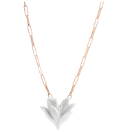 Collier Bloom Collection, 925 Silber rosé vergoldet, bestehend aus einer Kette, Länge 45 cm und einer halb geöffneter Blüte aus Po