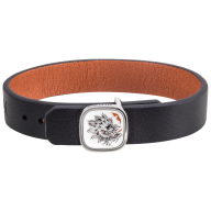Lederarmband Ming-Drache Schwarz, Schließe 925 Sterlingsilber