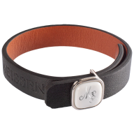 Lederarmband mit Monogramm (2 Buchstaben) Platin