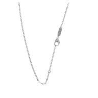 Ankerkette 750/- Weißgold, weit, Ø 1,5 mm, Länge 42 cm, Zwischenöse bei 40 cm, mit Karabiner und Meissen-Logotag