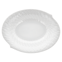 Beilagenschale, klein, Form "Wellenspiel Relief", Weiß, L 18 cm