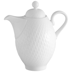 Vinegar bottle, Shape "Waves Relief", white, H 13 cm