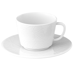 Cappuccino cup & saucer, Shape "Vitruv Graphic", white, V 0,2 l