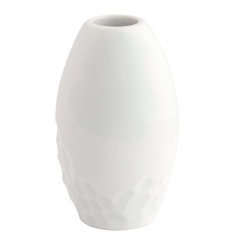 Leuchter, mittel, Faustkeilserie, Weiß, H 11 cm