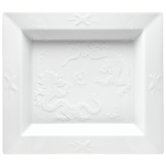 Vide-poche, Reliefdrachen, Weiß, L 21 cm