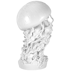 Qualle, runder Kopf, Weiß, H 34 cm
