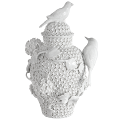 Vase Schneeballblüten, Weiß, H 29 cm