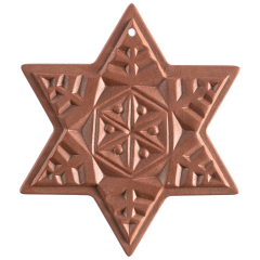 Baumschmuck Weihnachtsstern Schneeflocke, Medaillen, Böttgersteinzeug, H 5,5 cm