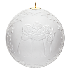 Ball with relief, singer, white, without glaze, Ø 7 cm