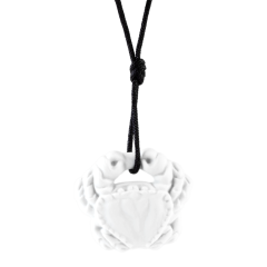 Anhänger "Sternzeichen" Krebs, Weiß, Biskuit, 3 x 3,4 cm