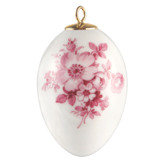 Osterei, Vintage Blumenbukett, Heckenrose, purpur, H 5 cm