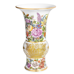 Vase "Frucht- und Blumenmalerei", H 25 cm