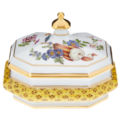 Dose "Frucht- und Blumenmalerei", H 9,2 cm