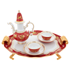 Dejeuner "Goldene Vögel und Blattranken"