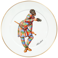 Wall Plate, Shape "No 41", commedia dell` arte, Arlecchino, Ø 33 cm