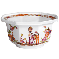 Schale achteckig, Chinoiserien n.Stadler, indische Blumen, Limitierte Meisterwerke, Ø 16,5 cm