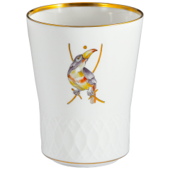 Champagnerbecher, Schwerterrelief, Schwerterjubiläum - Tukan, H 10,5 cm